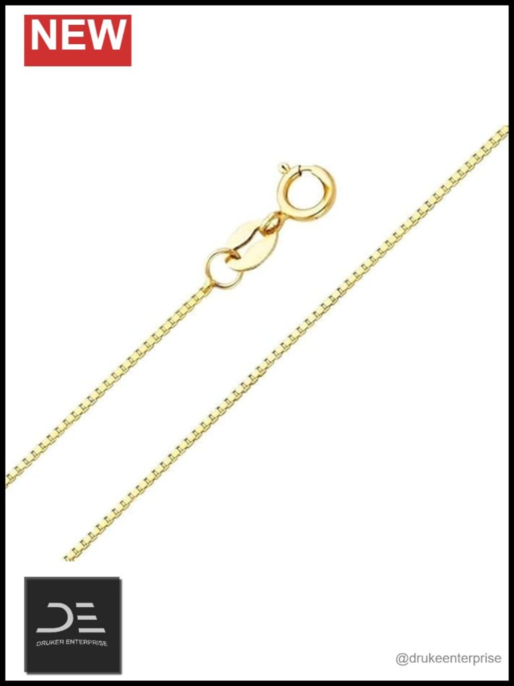 14k Yellow Gold Box Chain Necklace